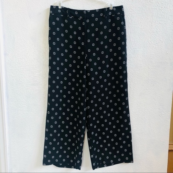 Ann Taylor black print wide leg trousers - Picture 1 of 5